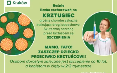 Rośnie liczba zachorowań na krztusiec. Zaszczep dziecko przeciwko tej groźnej chorobie zakaźnej. Skuteczna ochrona to szczepienia.