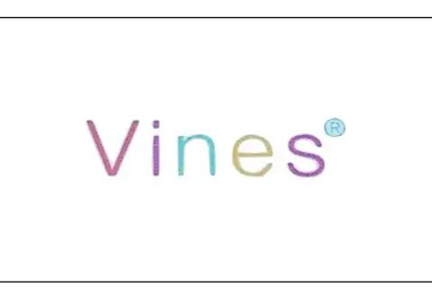 Kolorowe litery tworzą napis "Vines" z symbolem ®. Być może to nazwa suplementu, jak vines tabletki.
