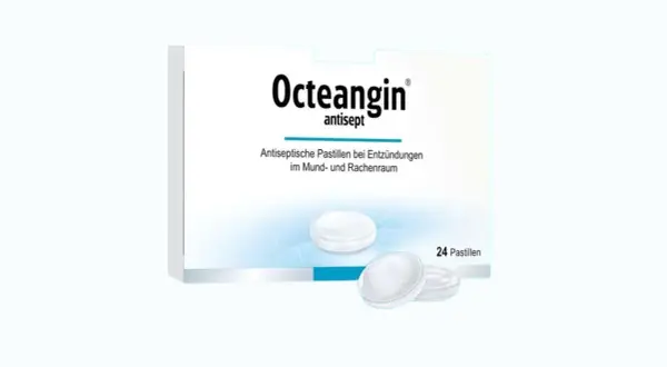 Octeangin – antybiotyk na anginę. Opakowanie zawiera 24 pastylki do ssania, które łagodzą ból gardła i stany zapalne.